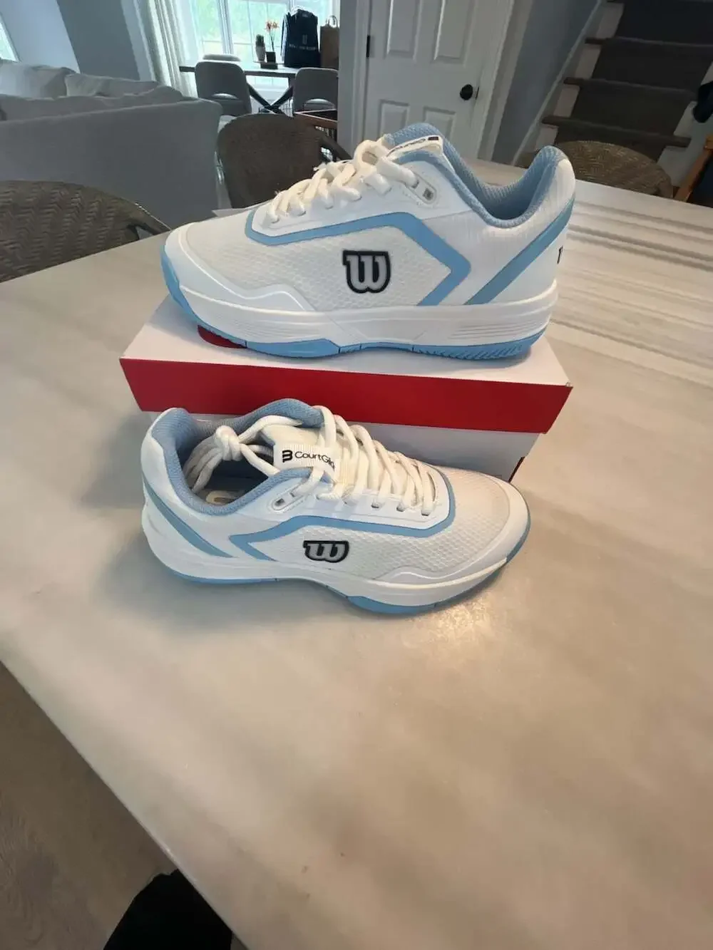 Wilson CourtGlide Women's Tennis Shoes White Airy Blue 6.5